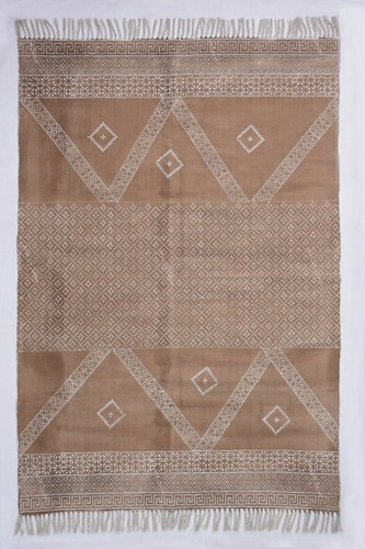 Brown Cotton Area Rug Geometrical Moroccan Dhurrie Custom Size Rug Home Decor - Picture 2 of 11