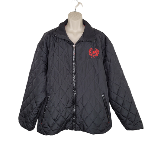 Vintage Phat Farm Puffer Jacket Mens Size XL Quilted Black Red Zip Up  - Picture 1 of 10