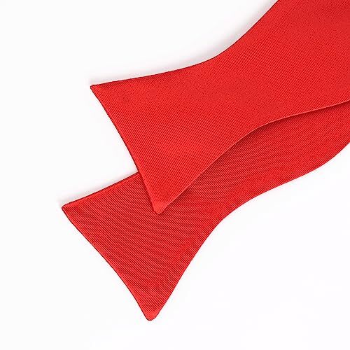 Herren Fliege und Einstecktuch selbstgebunden einfarbig/Tiermuster 036-rot - Bild 6 von 7