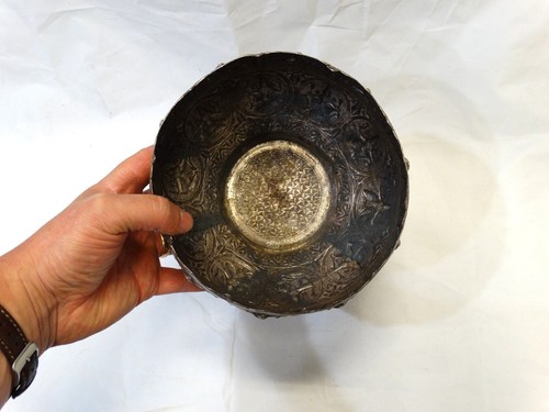 Tazón antiguo Repousse SIAM TAILANDIA BIRMANIA bailarín tailandés siamés plata esterlina 7 - Imagen 8 de 9
