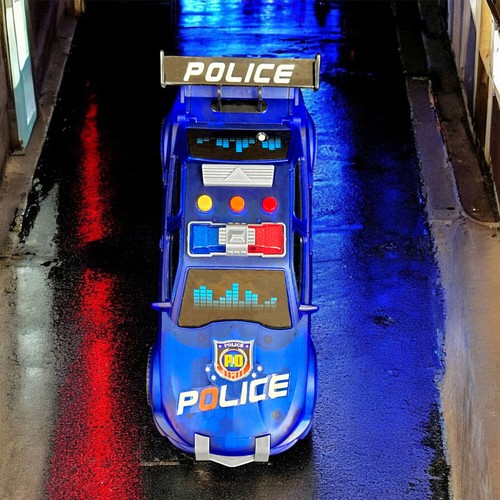 Kids Push And Go Friction Powered Police Car Toy Vehicle With Siren Sound Lights - Picture 13 of 18