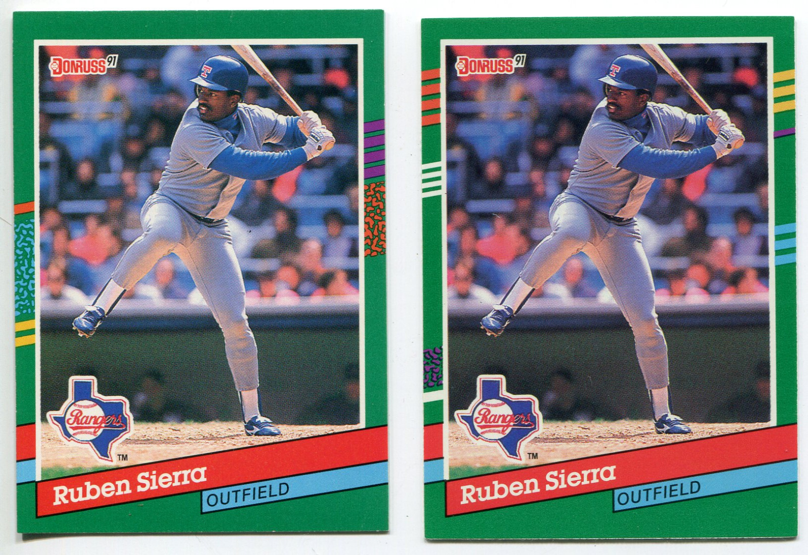 RUBEN SIERRA 1991 DONRUSS AND BORDER VARIATION #567