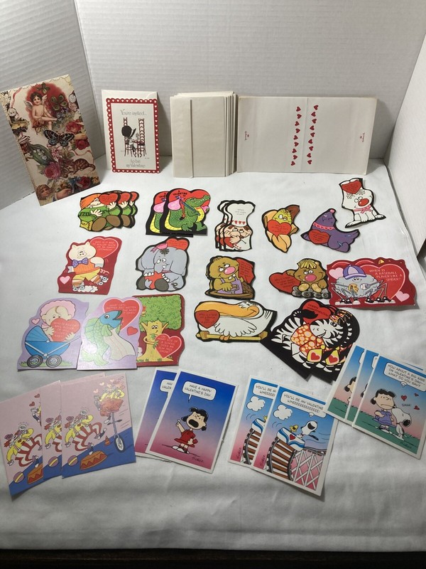 Vintage Hallmark Valentines Cards, Few Envelopes