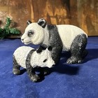 2x Figures Safari Panda Mamma And Baby Cake Toppers Preschool Homeschool Plastic