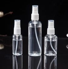 2x30ml Clear Plastic PET Empty Spray Bottles Refill Mist Pump Travel TSA Reuse