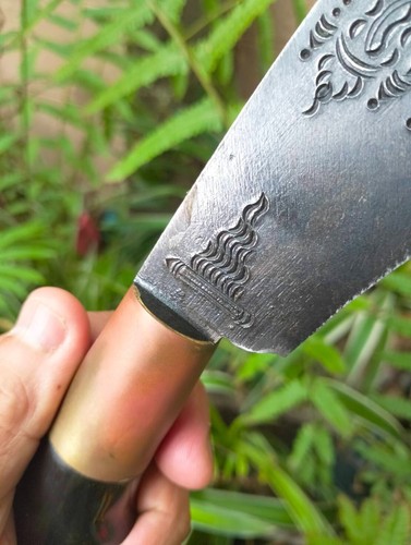 Custom Machete Jagd E-Nep Messer 10,3" geschmiedete Klinge, Büffelhorn & Rose... - Bild 11 von 20