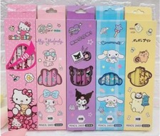 Sanrio Kawaii Pencils Sets Hello Kitty/Kuromi/My Melody/Cinnamoroll/Pommpompurin