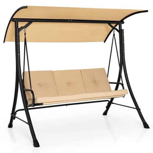 3-Seat Outdoor Porch Swing Bench Swing Canopy Replacement Waterproof Adjustable - Picture 2 of 10