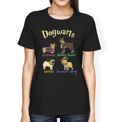 1Tee Damen Loose Fit Dogwarts T-Shirt - Bild 1 von 15