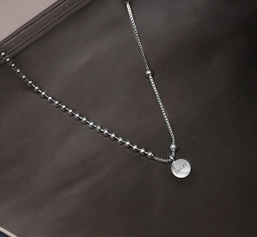 Simple Silver Color Short Chain For Women Necklaces choker collares LUCKY Beads - Picture 3 of 6