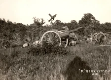 WWI Era Army 12th Field Artillery Piece With Machine Gun Photograph