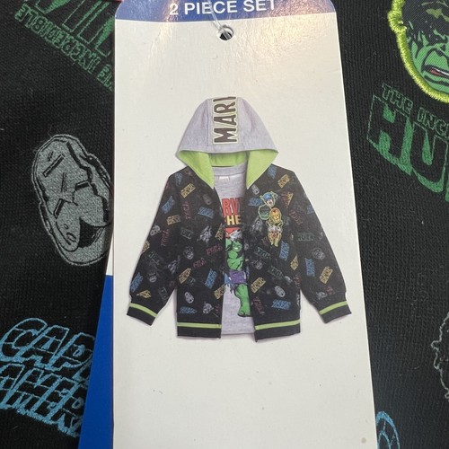 Marvel Super Heroes Boys 2 Piece Set Hooded Sweater T-Shirt Size 7 New - Picture 4 of 8