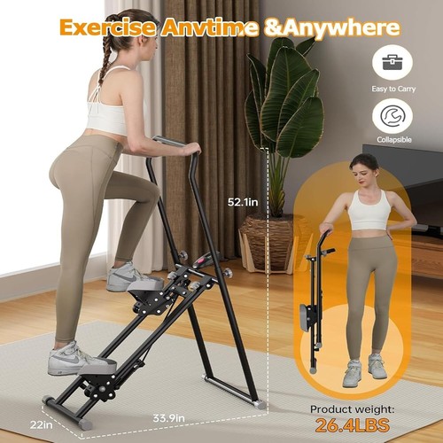 Stair Stepper Folding Vertical Cardio Exercise Climber Stair Master for Home - Picture 4 of 6