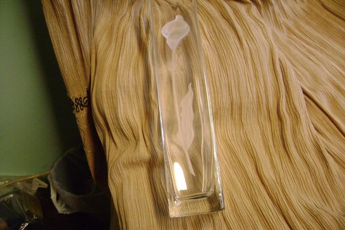 Jarrón MIKASA 3-D FLOR ESMERILADA CUADRADO CRISTAL GLORIA DÍAS 12" ALTO BROTE - Imagen 7 de 8