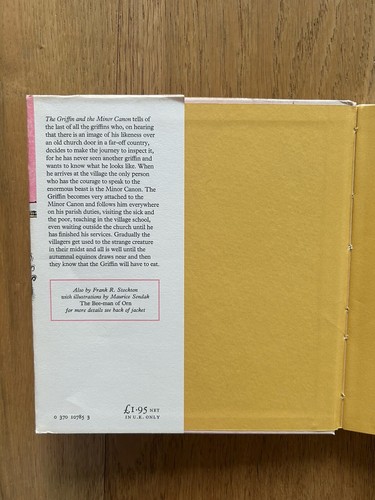 The Griffin and the Minor Canon by Frank R. Stockton & Maurice Sendak 1975 HBDJ - Picture 4 of 14