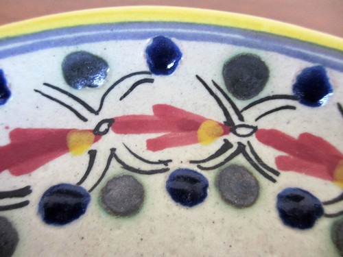 Vintage Talavera Pottery Plate Handmade and Hand Painted Tlaxcala, Mexico 6 1/2" - Picture 8 of 9