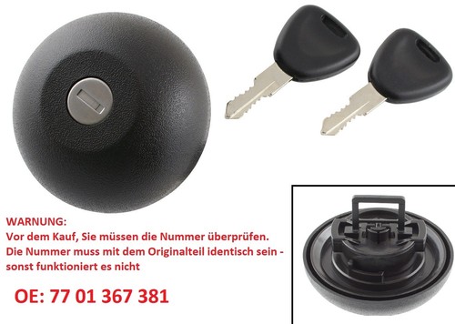 TANKDECKEL SCHLOSS TANKVERSCHLUSS FÜR RENAULT MASTER TWINGO MEGANE SCENIC  - Bild 1 von 3