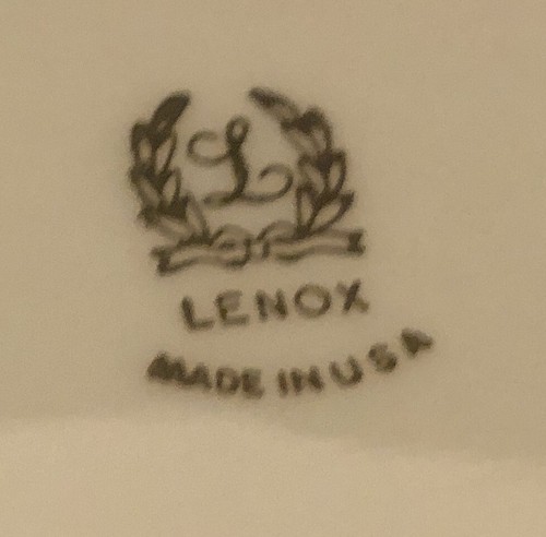 Vintage Lenox 13 1/2" RELISH/BREAD DISH Basketweave Design Platinum Trim Mint - Picture 5 of 5