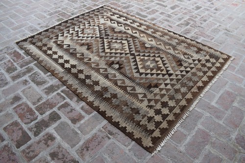 5x7 Vintage Tribal Handwoven Afghan Kilim Rug Antique Turkmen Nomadic Kilim Rug - Picture 3 of 10