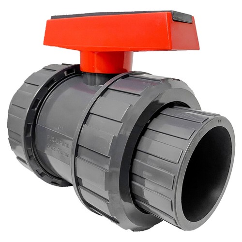 Sch 80 PVC 2.5 Inch True Union Ball Valve Socket Connect - Picture 3 of 7