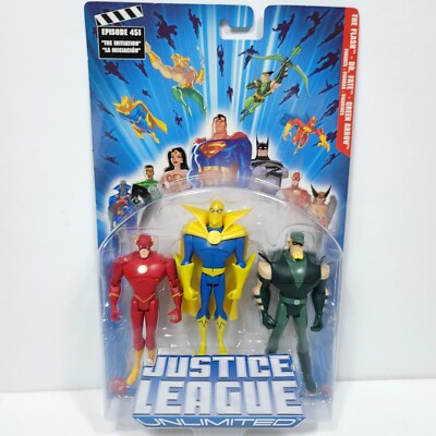 Justice League Unlimited Dr Fate Flash Green Arrow 3 Pack Episode 451 Figure NEW