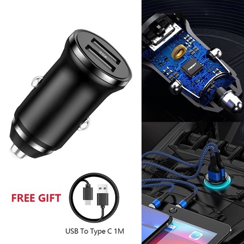 USB + TYPE C Fast Car Charger Cigarette Dual Socket Adapter For iPhone Samsung - Picture 13 of 15