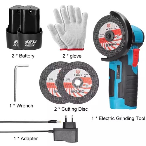 Amoladora angular eléctrica sin escobillas/motor de cepillo amoladora recargable 12V - Imagen 9 de 14