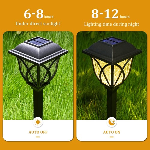 4PCS LED Solar Stake Lights Outdoor Garden Patio Pathway Lights Path Solar Lamp - Bild 38 von 39