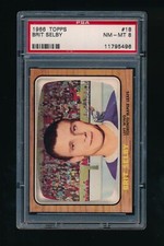 1966 Topps #18 Brit Selby PSA 8 NM-MT Toronto Maple Leafs RC