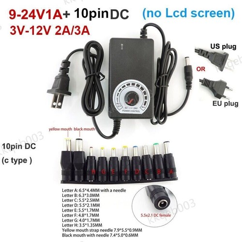 Adjustable Power Adapter AC To DC 3V 12V 5V 6V 8v 18v 24V 9V 24V 10PIN converter - Picture 5 of 20