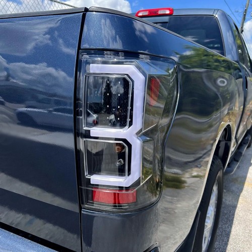 For Toyota Tundra Black 2007-2013 Dual C-Shape Tube Full LED Brake Tail Lights - Picture 13 of 14