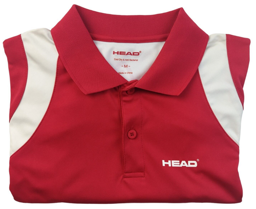 HEAD Polo Tennis Shirt Mens Sz M Active Short Sleeve Red Cool Dry Polyester Top - Picture 3 of 12