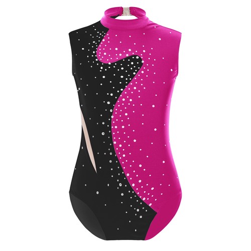 Kids Girls Leotard Modern Gymnastic Activewear Ballet Sparkling Bodysuit Jazz - Picture 18 of 51