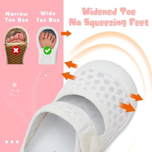 Toddler Water Shoes Barefoot Water Shoes for Kids Baby 8 Toddler Mesh White - Picture 4 of 6