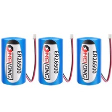 3PCS ER26500 3.6V 9000mAh Non-rechargeable Li-ion Battery with 2.54 White Plug