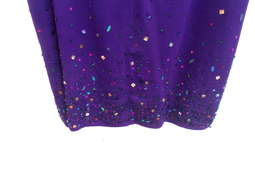 Karen Millen Purple Silk blend Skirt with sequins Size 14 Lined. - Picture 4 of 4