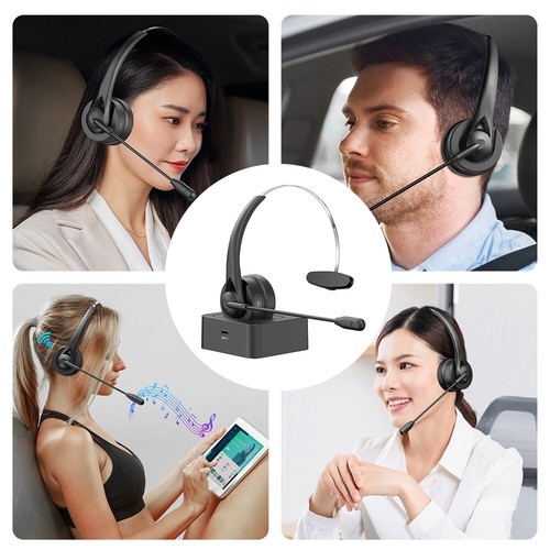Headset verstellbares Mikrofon für Computer Call Center Bluetooth 5,4 mit Ladestation - Bild 19 von 24