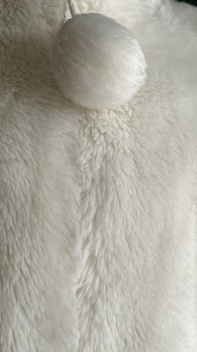 2 PC SET Sweater Sz 5 + Headband Ear Warmer Ivory Faux Fur Front Zip SOFT EUC - Picture 6 of 10