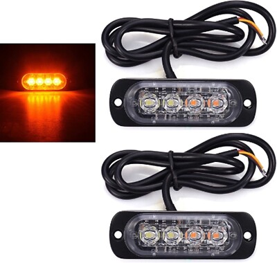 Find 4 LED Car Truck Emergency Beacon Light Bar Hazard Strobe Warning Yellow / Amber In - Foto 4