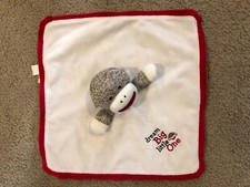 Baby Starters Sock Monkey Baby Boy Girl Security Lovey Blanket Rattle Layette