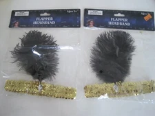 Flapper Costume Headband Sequin 2 Gold