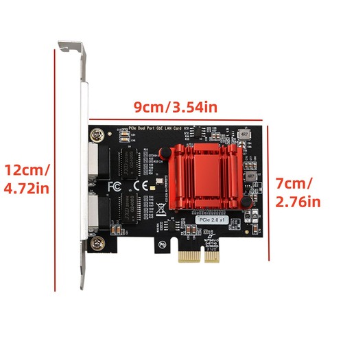 Dual-Port PCIe Gigabit Card 1000M PCI Express Ethernet Adapter Card - Afbeelding 10 van 10