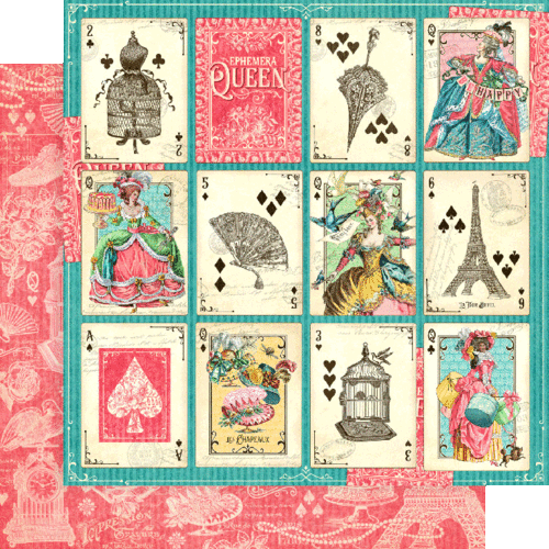 GRAPHIC 45 "EPHEMERA QUEEN" 12X12 PAPER PACK SCRAPJACK'S PLACE - Picture 7 of 10