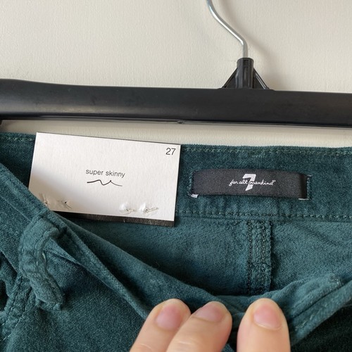7 For All Mankind High Rise Super Skinny Jeans Samt Piniengrün 27 - Bild 4 von 10