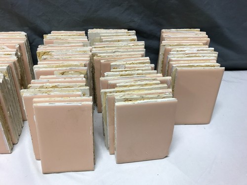 Vintage Lot 123 CROWN Ceramic Tan Pink Bathroom Tiles 4x4 Old 158-24B - Picture 4 of 19