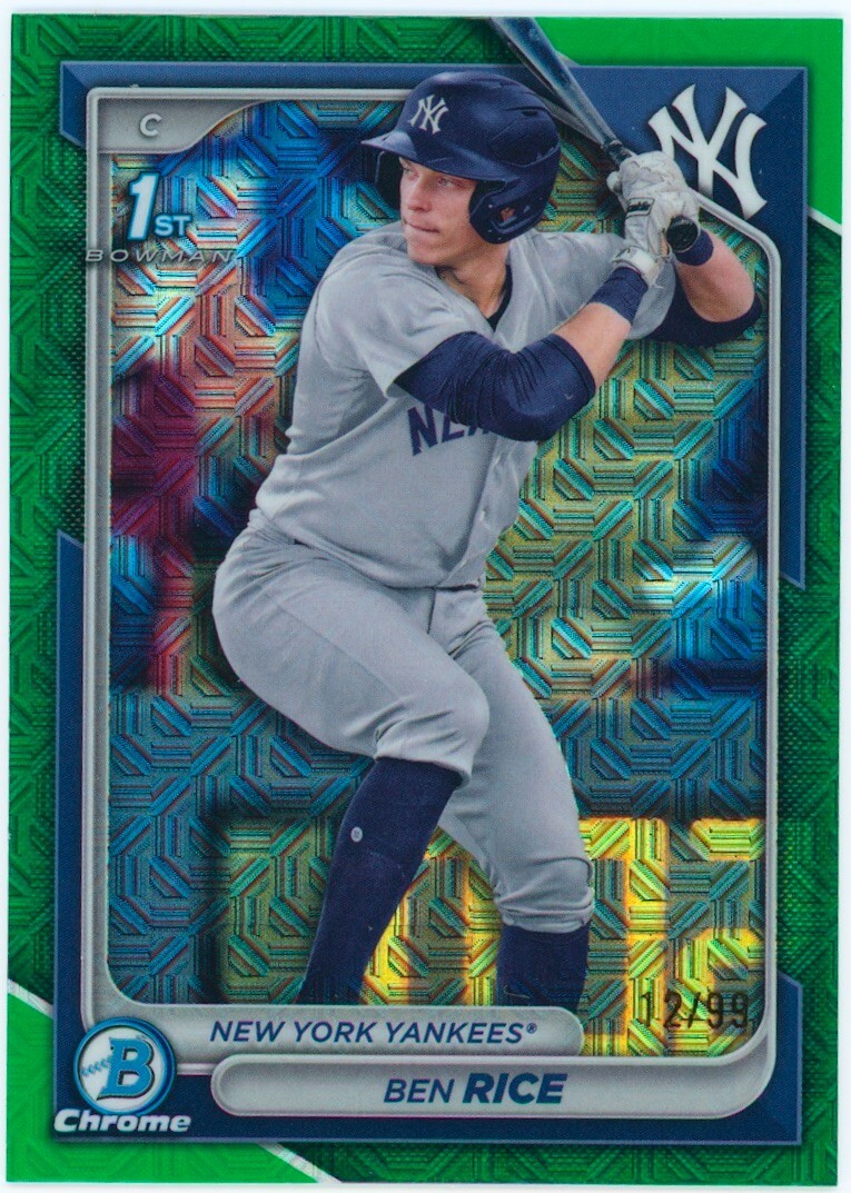 2024 Bowman Chrome Ben Rice 1st Green Mojo Refractor /99 Yankees #BCP-186