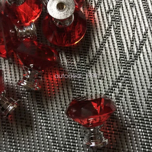 10pcs Red Crystal Glass Kitchen Cabinet Drawer Pull Handle Knobs Replacement - Picture 5 of 5