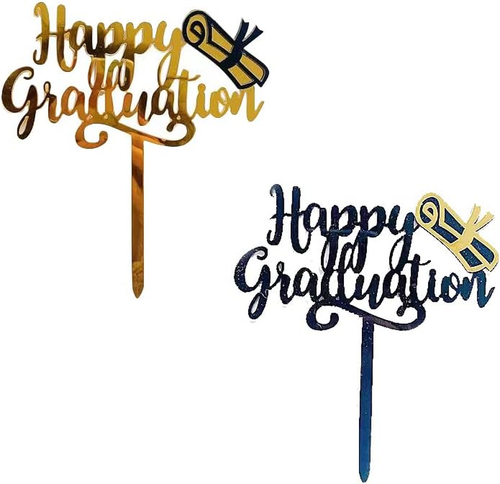 2 Pcs Acrylic Happy Graduation Cake Topper Congrats Grad Cake Topper 2024 High S - Picture 4 of 12
