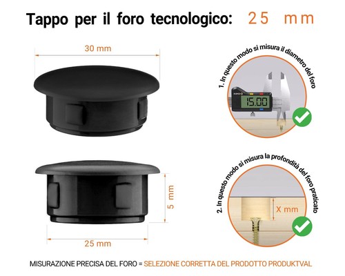 tappo di chiusura tappi per foro fori copriforo tappini copertura coperchio - Afbeelding 16 van 17