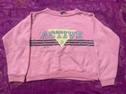 Vintage 1980’s Health-tex Girls Pink Active Graphic Sweatshirt. Size Large 10-12